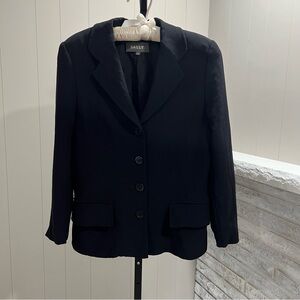 Bally Italy Black Crepe Button Up Blazer Suit Jacket 42 US M